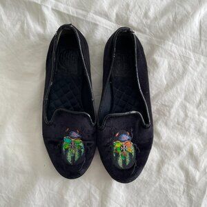 *$5 August SALE**  Tory Burch Black Velvet Beetle Slipper (sz 5)